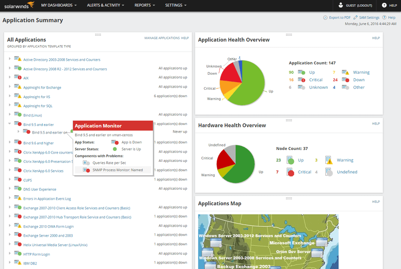 Solarwinds server application monitor