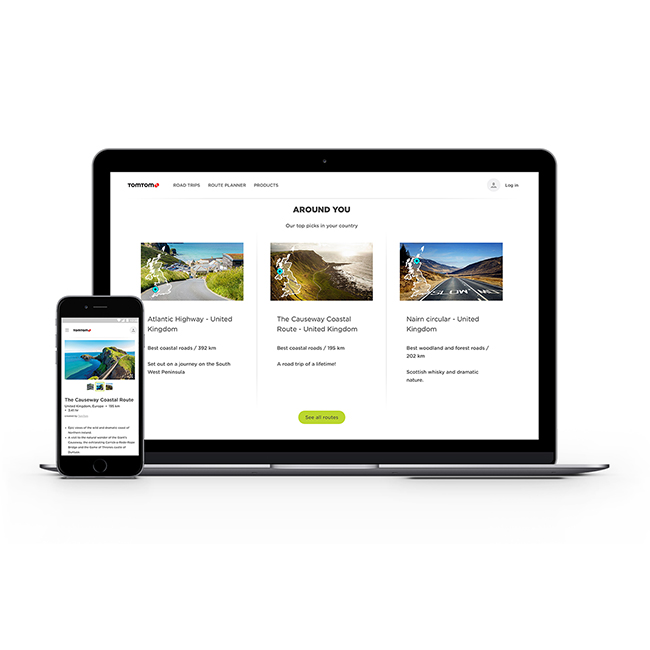 TomTom desktop and mobile site