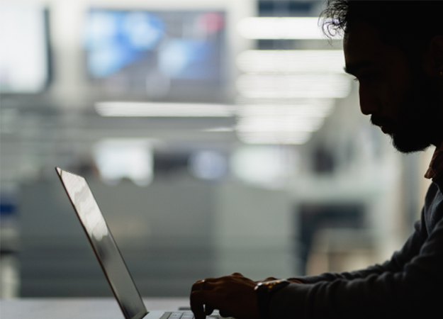 A person working on his laptop